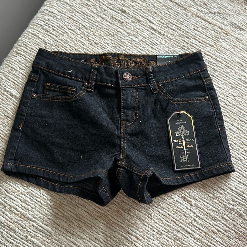 Wax Jean shorts, teen black size small NWT
